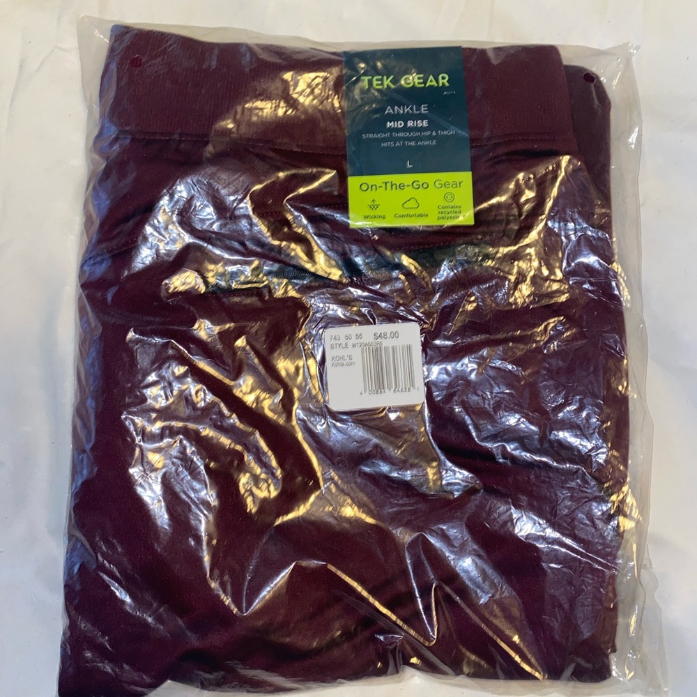 Tek Gear Ankle Mid Rise Pant in Large from Kohl’s On the Go Gear in Dark Purple